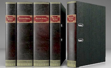 Echtleder Buchrücken Ordner Stehsammler